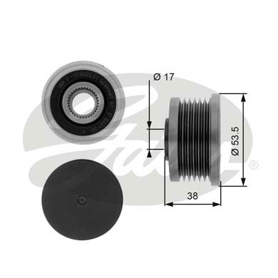 ALTERNATÖR KASNAĞI (6 KANALLI) RENAULT FLUENCE 10-, GRAND SCENIC III 09-, LAGUNA I 99-01, LAGUNA II 01-07, MASTER II 01-, MEGANE II 02-08, MEGANE III 09-, TRAFIC II 01-, / OPEL MOVANO 01-, VIVARO A COMBİ 01-, PANELVAN / VAN 06-, /