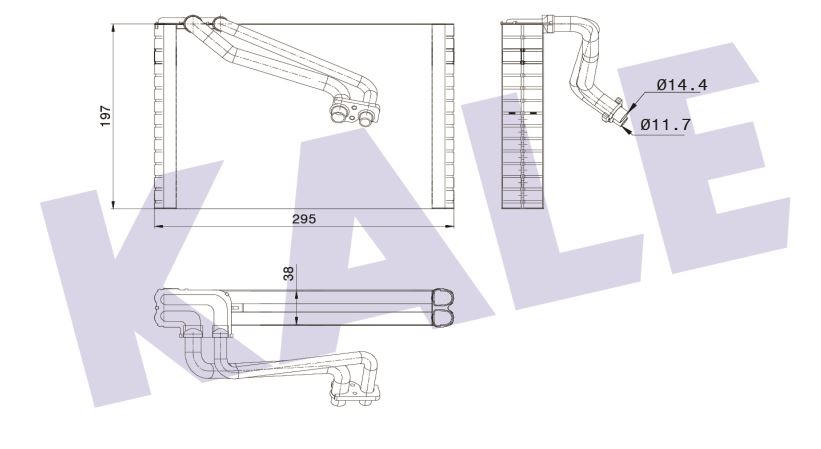 EVAPORATOR (BRAZING) FIAT GRANDE PUNTO / EVO 1.2 1.3/1.9DMTJ 1.4 1.4 16V 1.4TJET 07- / ALFA ROMEO MITO 1.4MULTIAIR 1.4T-MULTIAIR 09- / OPEL CORSA D 1.0 1.2 1.3CDTI 1.4 1.6TURBO 06-