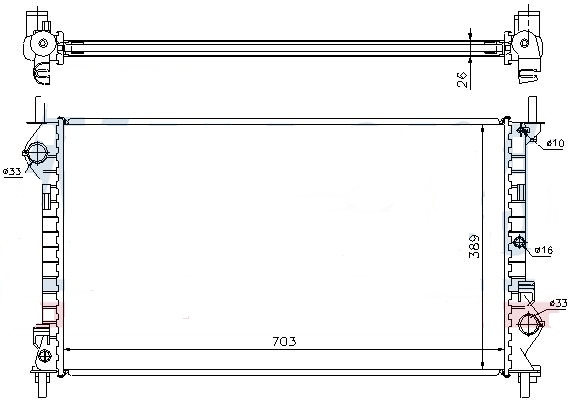 SU RADYATÖRÜ (BRAZING)(MT) FORD TRANSIT CONNECT 1.8 16V 1.8TDCI 75PS 90PS 110PS 02-13  (1 SIRA ALB)