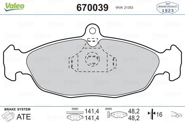 DİSK BALATA (ÖN) OPEL ASTRA F 1.4-1.4İ 16V 1.6-1.6İ-1.7D 92-98 / COMBO 1.4-1.7D 94-01 / CORSA A 1.0-1.2N-1.4S-1.4İ-1.5 TD-1.6 GSI 88-93 / KADETT E 1.6D-1.7D 91-94 / TIGRA 1.4 16V-1.6 16V 94-00 / VECTRA A 1.4S-1.6-1.6İ