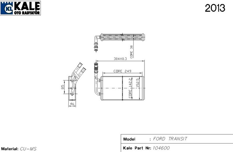 KALORİFER RADYATÖRÜ FORD TRANSİT V-184 TI15/19