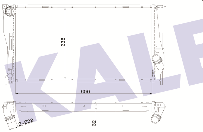 SU RADYATÖRÜ (BRAZING)(AT/MT) BMW 1 (E81)-1 (E82)-1 (E87)-1 (E88)-3 (E90)-3 (E91)-3 (E92)-3 (E93)-X1 (E84)-Z4 (E89)