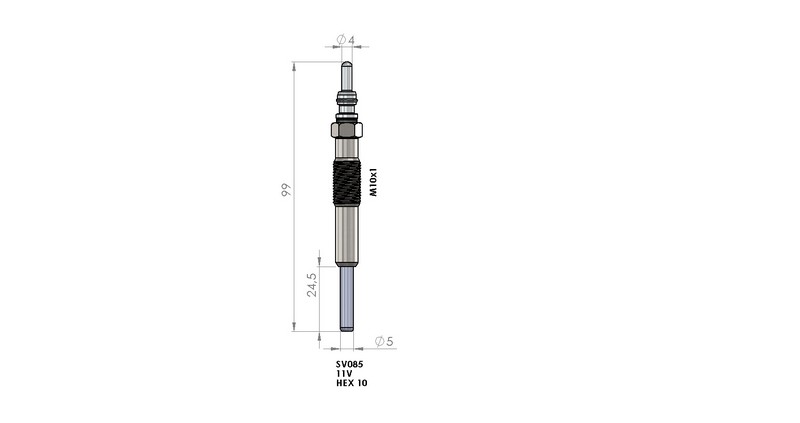 KIZDIRMA BUJİSİ (11,0V) DAEWOO KORANDO 1.9D / RENAULT CLIO / MEGANE / KANGOO 1.9D F8Q (SOKETLİ)