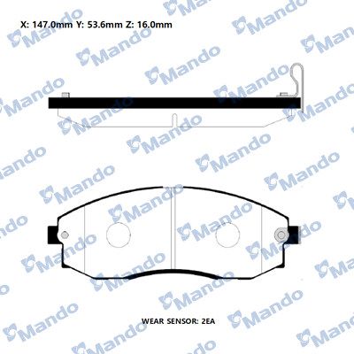 DİSK BALATA (ÖN) HYUNDAI H1 / STAREX 2.4-2.4 4WD-2.5 TCİ-2.5 TD-2.5 TD 4WD 97-