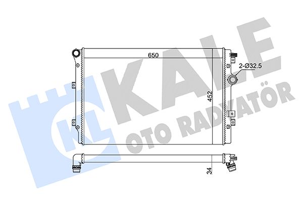 SU RADYATÖRÜ (MEKANİK) VW TIGUAN 07=> / SHARAN 10=> 1.4TSI 2.0TSI/TFSI 2.0TDI [650X452X34]