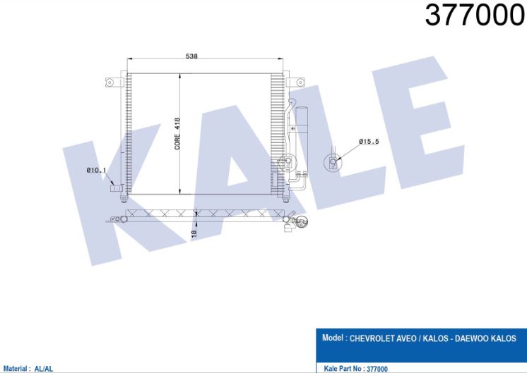 KLİMA RADYATÖRÜ (BRAZING)(KURUTUCULU) CHEVROLET AVEO-KALOS 1.4I