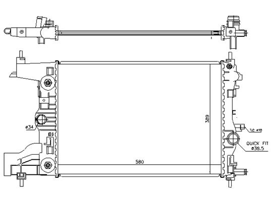 SU RADYATÖRÜ (BRAZING)(BOP544) OPEL ASTRA J (580X398X26)