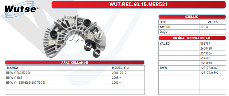 DİOT TABLASI (VALEO TİPİ) AU A41.6L - 1.8T - 2.0TFSI