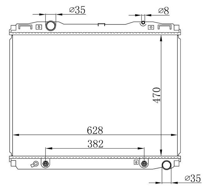 SU RADYATÖRÜ (BRAZING)(AT)(BKI076) KİA SORENTO 2.5 DİZ. (470X628X26)