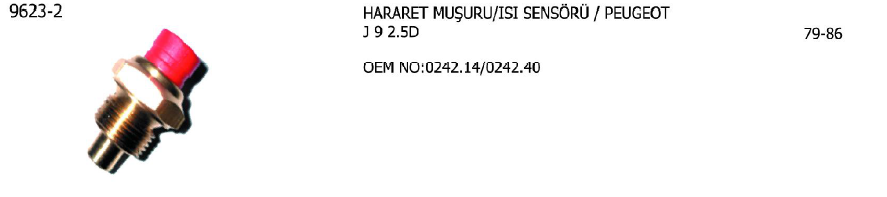 HARARET MÜŞÜRÜ ISI SENSÖRÜ PEUPEOT J9 2.5D 79-86