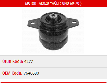 MOTOR TAKOZU (YAĞLI) FIAT UNO 60-70