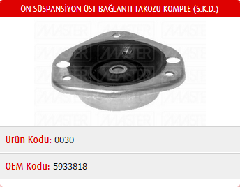 AMORTİSÖR TAKOZU (5 DELİK) FIAT TOFAŞ M131