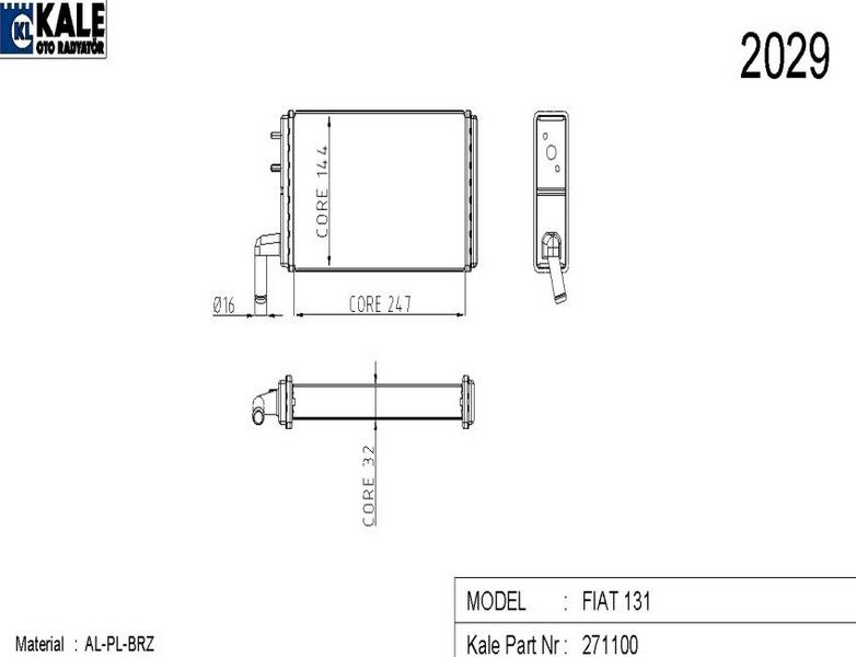 KALORİFER RADYATÖRÜ (BRAZING) DKS 1,6 (2 SIRA ALB)