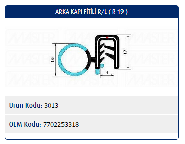 KAPI FİTİLİ (ARKA) RENAULT R19