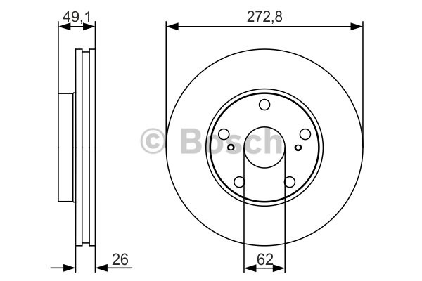 FREN DİSKİ (ÖN)(272,8MM) TOYOTA AURIS 1.3 VVTİ-1.4-1.4 D4D-1.6-1.8 / COROLLA 1.3 VVTİ-1.4 D4D-1.8İ