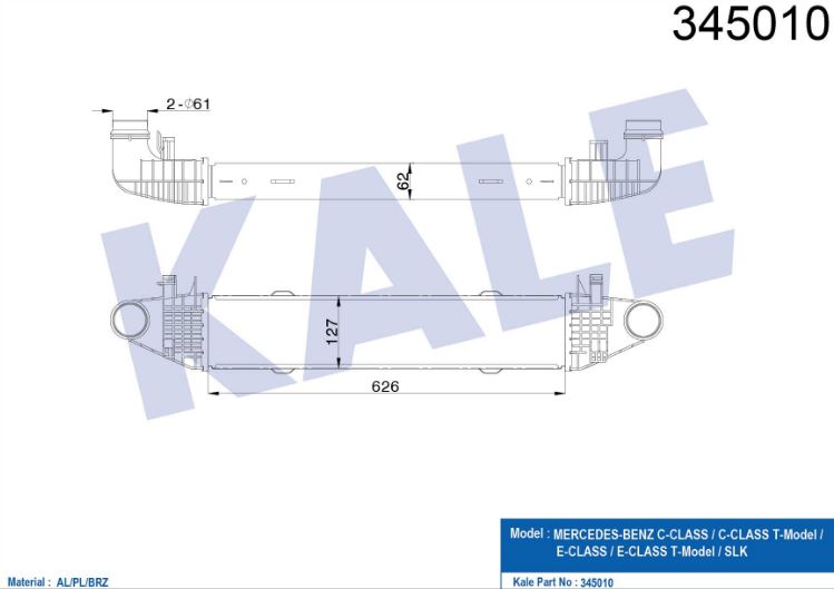 INTERCOOLER (BRAZING) M.BENZ C-CLASS / C-CLASS T-Model / E-C