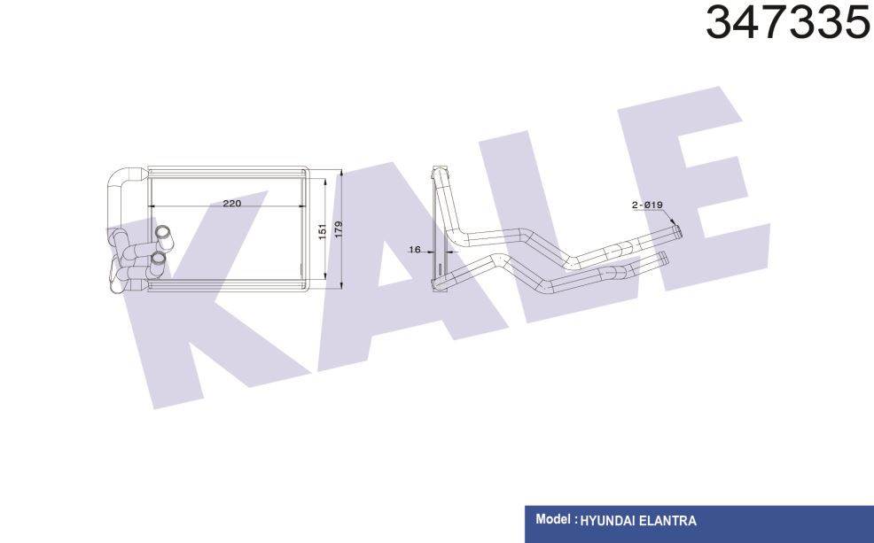 KALORİFER RADYATÖRÜ HYUNDAI ELNATRA 1.6 2.0CVVT 07<10 (BORULU)