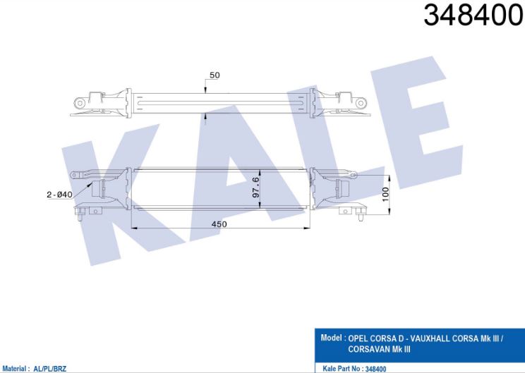 INTERCOOLER (BRAZING)(MT) OPEL CORSA D