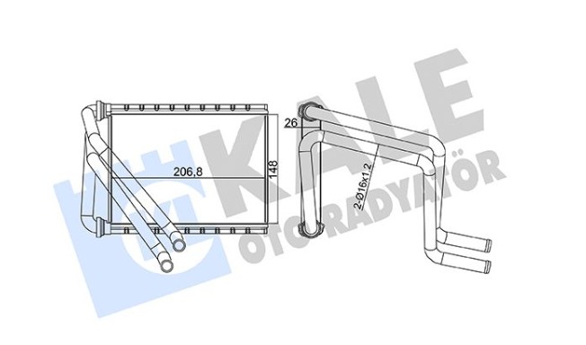 KALORİFER RADYATÖRÜ HONDA CIVIC 1.5T 16<21 BORULU [BRAZING AL/AL] [26MM]