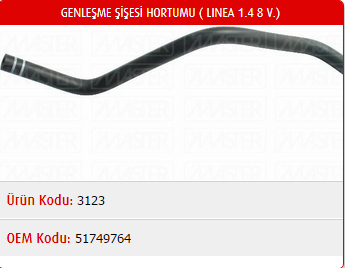 GENLEŞME ŞİŞESİ HORTUMU FIAT LINEA 1.4 8V