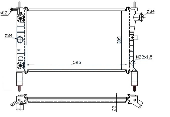 SU RADYATÖRÜ (MEKANİK)(AT)(MOP004) OPEL ASTRA F 91-