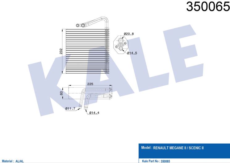 EVAPORATOR (BRAZING) RENAULT MEGANE II / SCENIC II