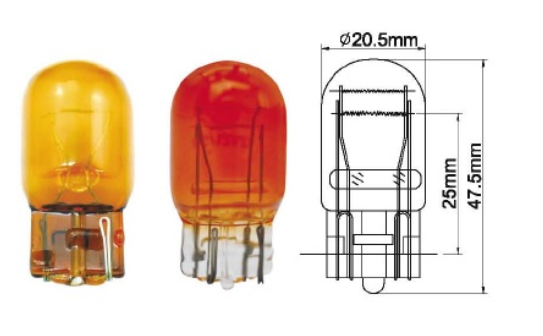 AMPUL 12V. 93 21W DİPSİZ (SARI)(T20)