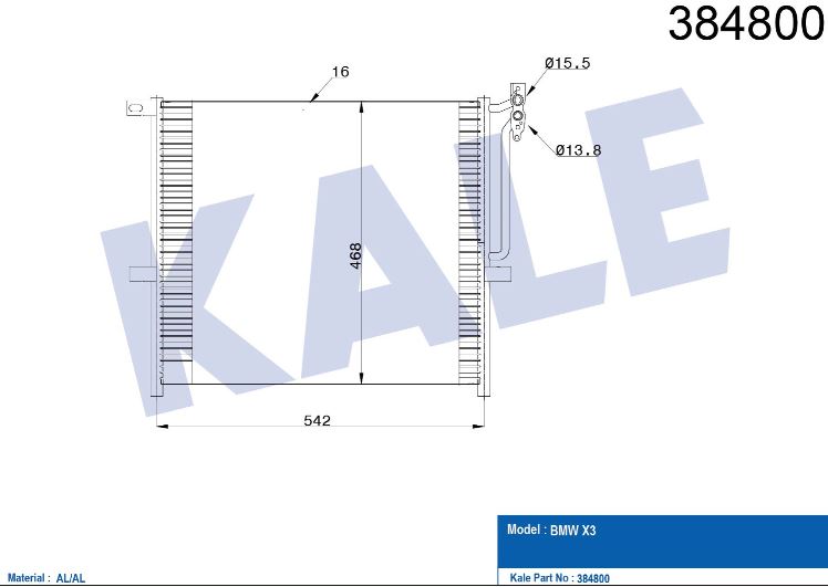 KLİMA RADYATÖRÜ (BRAZING)(KURUTUCULU) BMW X3 (E83) 2.0İ 2.5İ 3.0İ 04-11