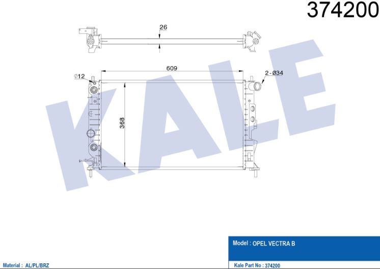 SU RADYATÖRÜ (BRAZING)(AT) OPEL VECTRA B