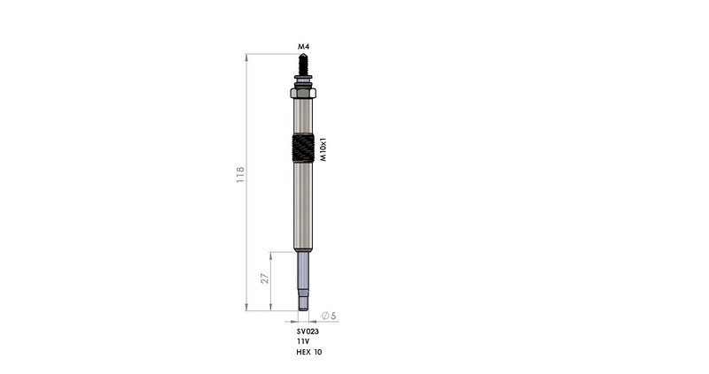 KIZDIRMA BUJİSİ (11,0V) CITROEN C5 2.0 HDI (DW10BTED4) / FORD FOCUS / MONDEO 2.0 TDCI / PEUGEOT 30-407 2.0 HDI / VOLVO S40 / V50 2.0D