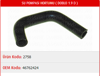 SU POMPASI HORTUMU FIAT DOBLO 1.9D 00-