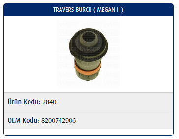 TRAVERS BURCU RENAULT MEGANE II