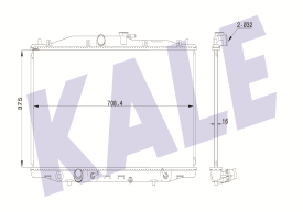 SU RADYATÖRÜ (BRAZING)(AT) HONDA ACCORD VII 2.0 03<08 (AC/NAC)[375X708,4X16]