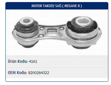 MOTOR TAKOZU (SAĞ) RENAULT MEGANE II