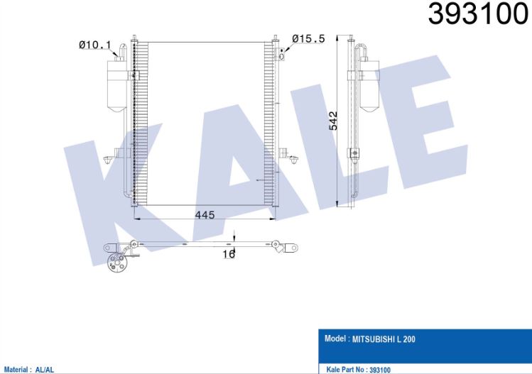 KLİMA RADYATÖRÜ (BRAZING)(KURUTUCULU) MITSUBISHI L200 06-