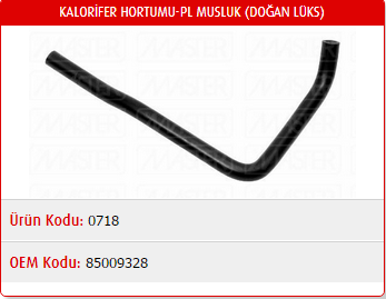 KALORİFER HORTUMU (MUSLUK) FIAT DOĞAN / ŞAHİN / KARTAL