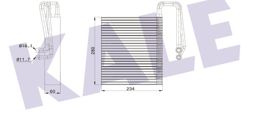 EVAPORATOR (BRAZING) OPEL VECTA C Z02 (F35, F68, F69) / SIGNUM Z03 (F48) 02-09 / FIAT CROMA 1.8 16V 1.9D/2.4DMTJ 05-13 / SAAB 9-3 1.8I 1.9TDI 2.0/2.8 TURBO 03-15