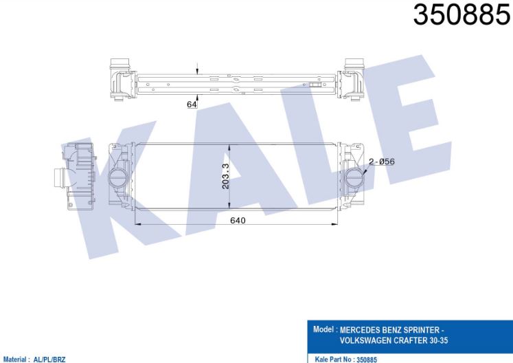 INTERCOOLER (BRAZING) M.BENZ SPRINTER-VW CRAFTER LT30-LT35