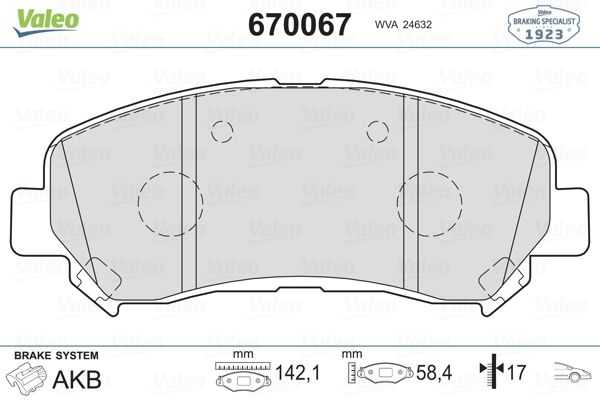 DİSK BALATA (ÖN) NISSAN QASHQAİ 1.6/2.0/1.5D/1.6D/2.0D 10/06>, QASHQAİ+2 1.6/2.0/1.5D/1.6D/2.0D 08/08>, X-TRAİL 2.0/2.5/2.0D 09/07>; RENAULT KOLEOS