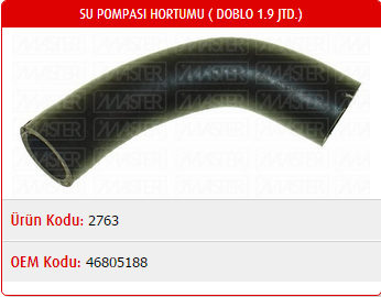 SU POMPASI HORTUMU FIAT DOBLO 1.9 JTD 00-