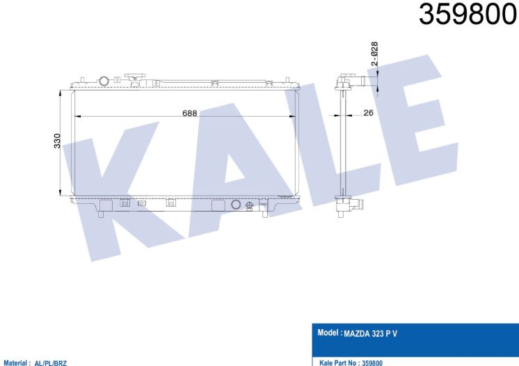 SU RADYATÖRÜ (BRAZING)(MT) MAZDA 323 P V