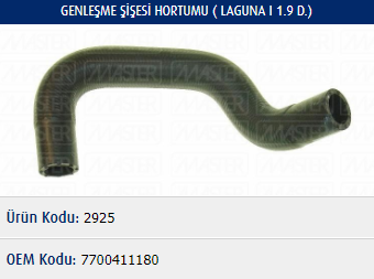 GENLEŞME ŞİŞESİ HORTUMU RENAULT LAGUNA I 1.9D