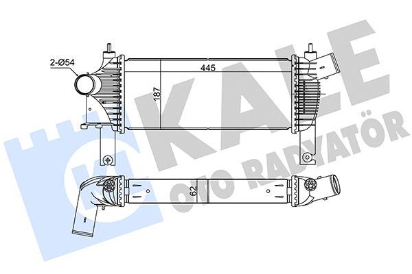 INTERCOOLER NISSAN NP300 NAVARA / PICKUP / PATHFINDER 2.5DCI 05=> (MT) (AC/NAC) <SENSÖRSÜZ> [BRAZING] [445X187X62]