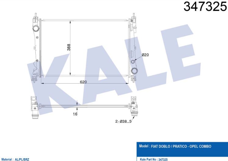 SU RADYATÖRÜ (BRAZING)(MT) FIAT DOBLO