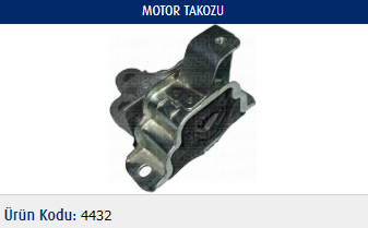 MOTOR TAKOZU FIAT LINEA 1.3 MJTD / FIORINO 1.3 MJTD