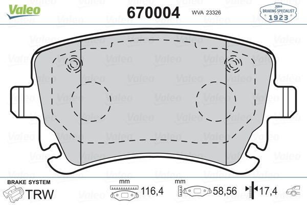 DİSK BALATA (ARKA) VW TRANSPORTER T5 1.9 TDI-2.0-2.0 TDI 09-15 / T6 2.0 TDI 15-