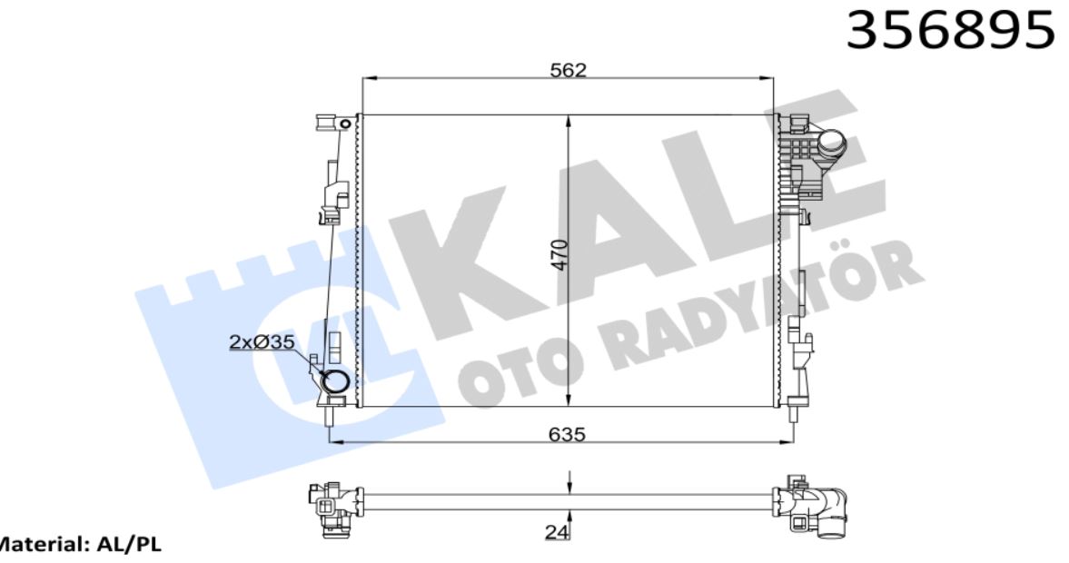 SU RADYATÖRÜ (MEKANİK)(MT) RENAULT TRAFIC II / OPEL VIVARO / NISSAN PRIMASTAR 2.0DCI/CDTI 06-