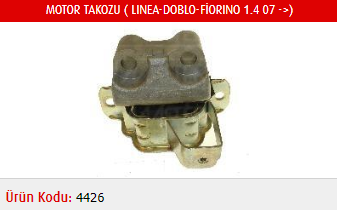 MOTOR TAKOZU FIAT LINEA 1.4 8V 77 HP BNL 09-