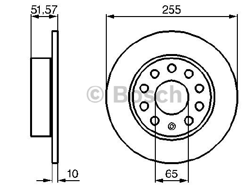 FREN DİSKİ (ARKA)(255MM) VW BEETLE 11- / CADDY III 04- / GOLF V 03- / GOLF VI 08- / JETTA IV 11- / AUDI A3 10- / SEAT ALTEA 10- / LEON 07- / TOLEDO III 06- / SKODA OCTAVIA II 10- / YETI 09-