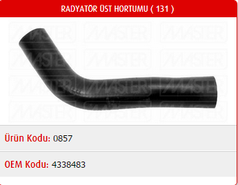 RADYATÖR ÜST HORTUMU FIAT DOĞAN / ŞAHİN / KARTAL